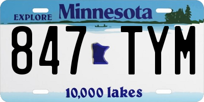 MN license plate 847TYM