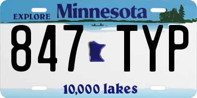 MN license plate 847TYP