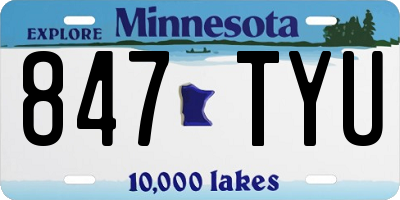MN license plate 847TYU