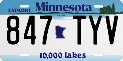 MN license plate 847TYV