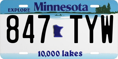 MN license plate 847TYW