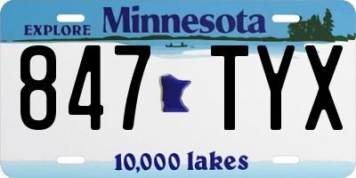 MN license plate 847TYX