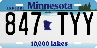 MN license plate 847TYY