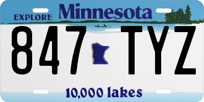 MN license plate 847TYZ