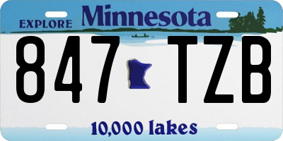 MN license plate 847TZB