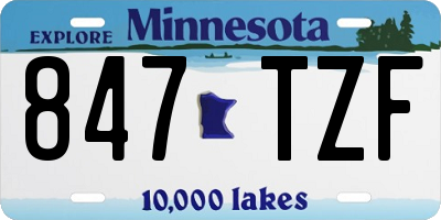 MN license plate 847TZF
