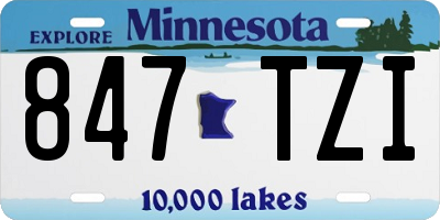 MN license plate 847TZI