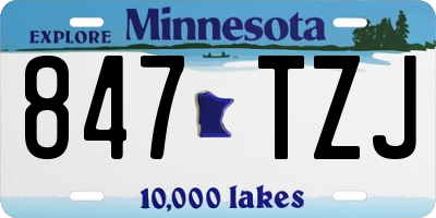 MN license plate 847TZJ