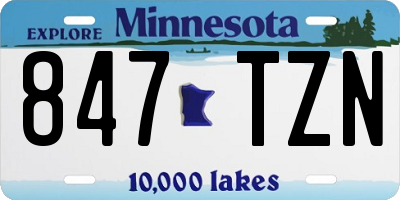 MN license plate 847TZN