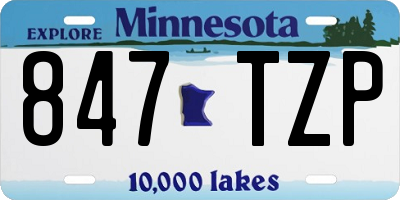 MN license plate 847TZP