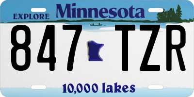 MN license plate 847TZR