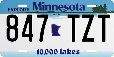 MN license plate 847TZT