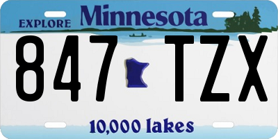 MN license plate 847TZX