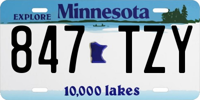 MN license plate 847TZY