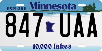 MN license plate 847UAA