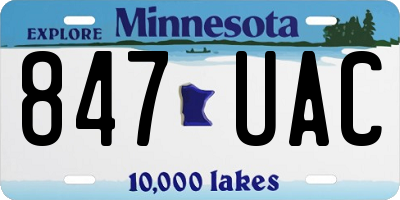 MN license plate 847UAC