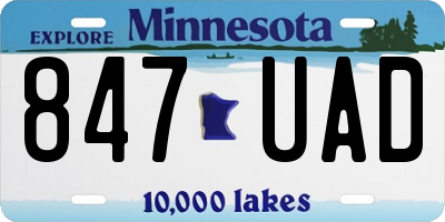 MN license plate 847UAD