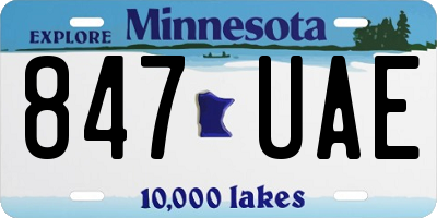 MN license plate 847UAE