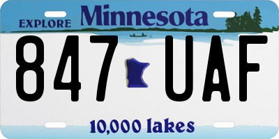 MN license plate 847UAF