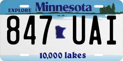 MN license plate 847UAI