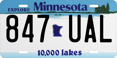 MN license plate 847UAL