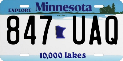 MN license plate 847UAQ
