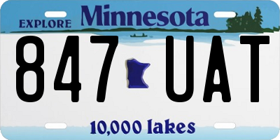 MN license plate 847UAT