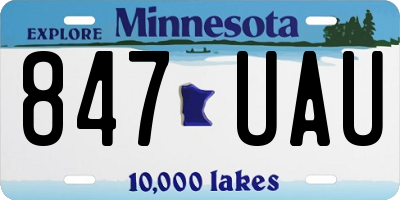 MN license plate 847UAU