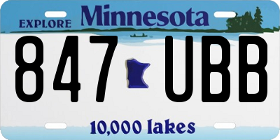 MN license plate 847UBB