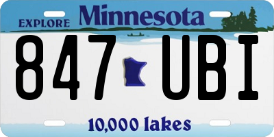 MN license plate 847UBI