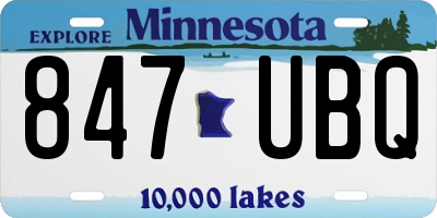 MN license plate 847UBQ