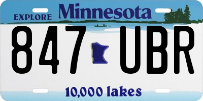 MN license plate 847UBR