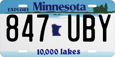 MN license plate 847UBY