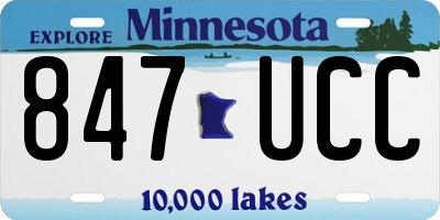 MN license plate 847UCC