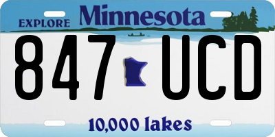 MN license plate 847UCD