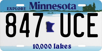 MN license plate 847UCE