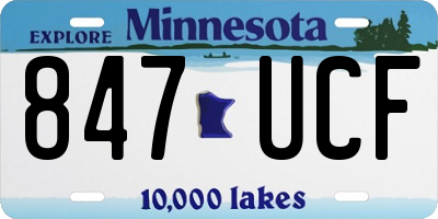 MN license plate 847UCF
