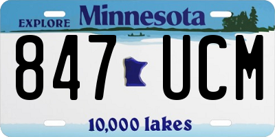 MN license plate 847UCM