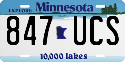 MN license plate 847UCS