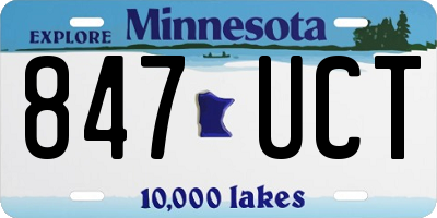 MN license plate 847UCT