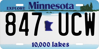 MN license plate 847UCW