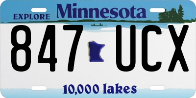 MN license plate 847UCX