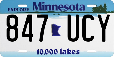 MN license plate 847UCY