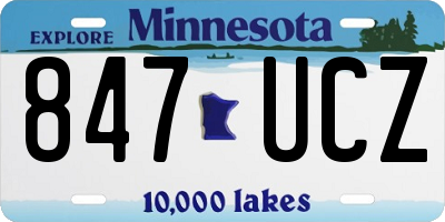 MN license plate 847UCZ