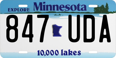 MN license plate 847UDA