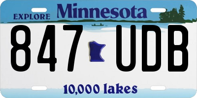 MN license plate 847UDB