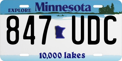 MN license plate 847UDC