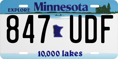 MN license plate 847UDF