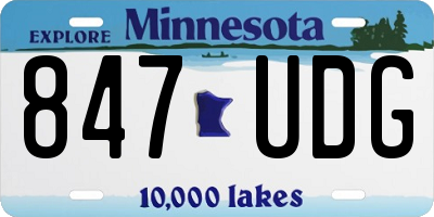 MN license plate 847UDG