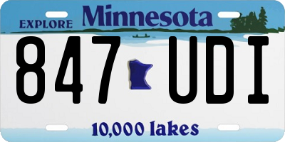 MN license plate 847UDI